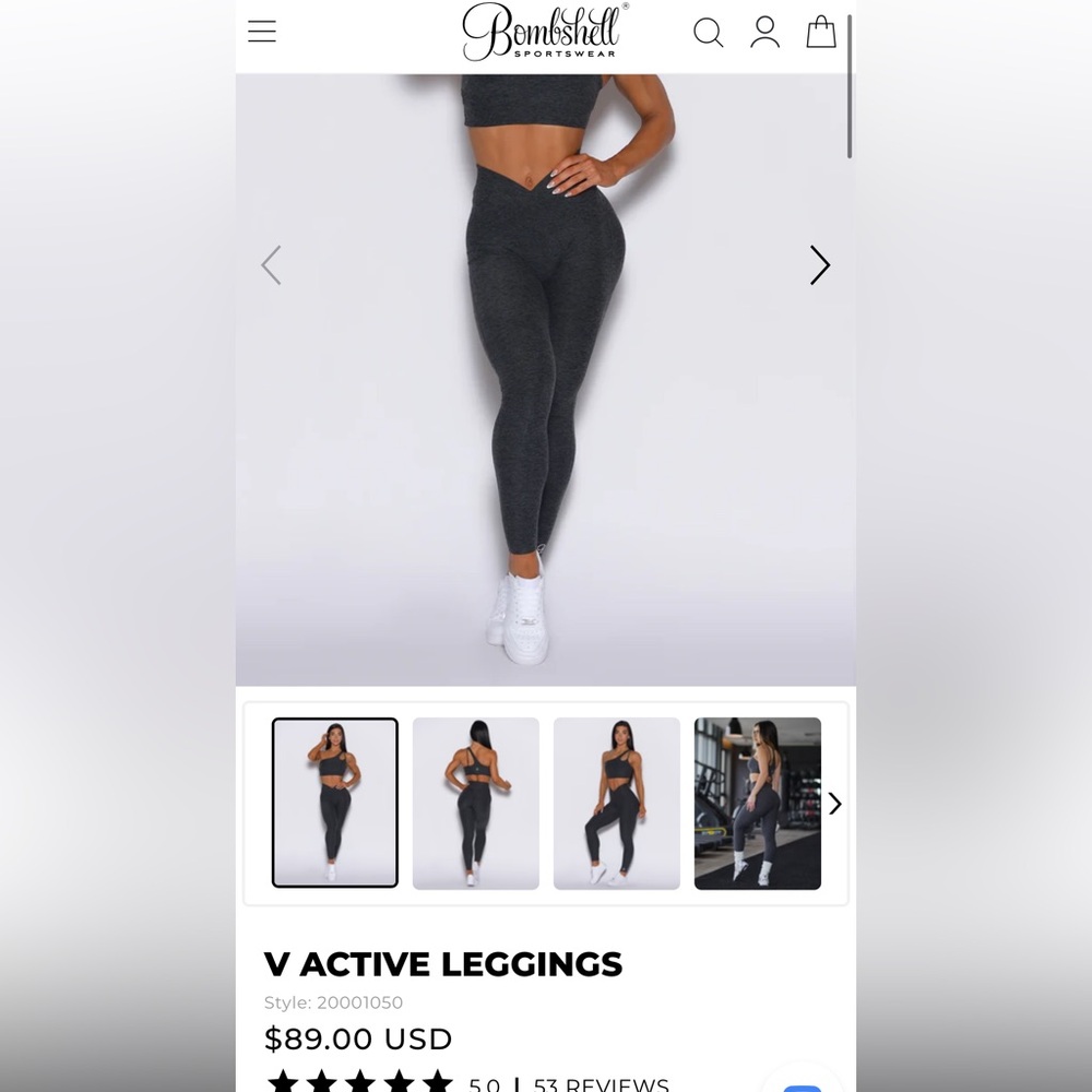 Bombshell sportswear V front leggings